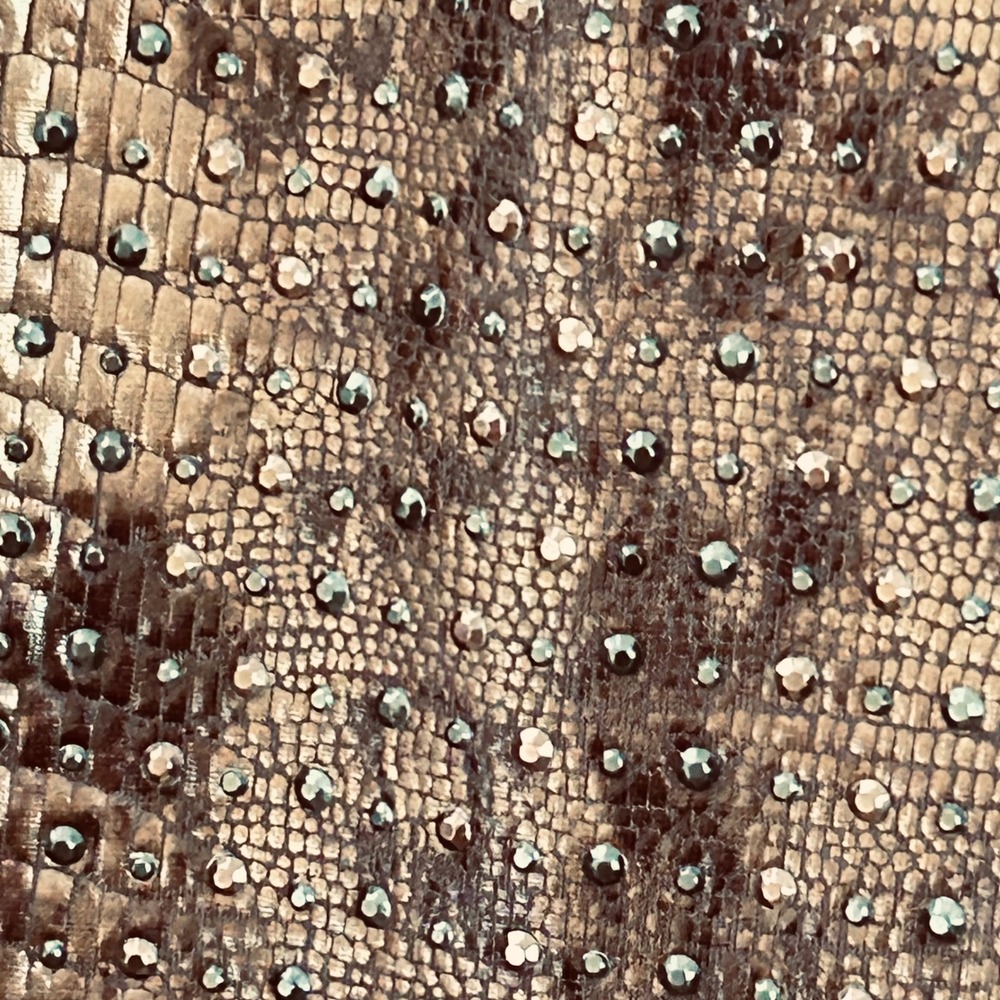 Chicos Bronze Metallic Rhinestone‎ Snakeskin Print Jacket Size 3 (women’s 16) - Picture 9 of 9